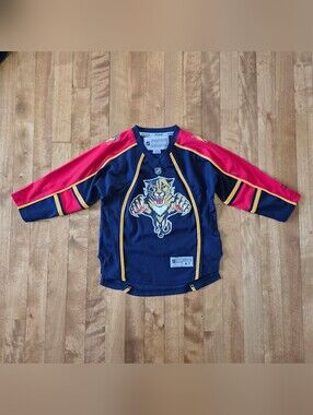 Florida Panthers Reebok Jersey Sz Youth 4-7 Kids 2007-11 Home Blue